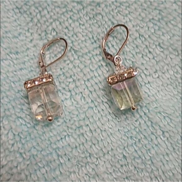 🆕💣925 Silver Plate Zircon stone Drop Hoop Earrings - Picture 2 of 2